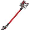 H.Koenig PowerClean+ Aspirapolvere con batteria ricaricabile UP810, senza sacco, 2 velocità, Potente-Compatto-Leggero-Silenzioso-120W-Multifunzione, Rosso