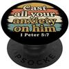 Christian Faith Bible Scripture Tees & C Trasmetti tutta la tua ansia su di lui 1 Pietro 5:7 Scrittura biblica PopSockets PopGrip Adesivo