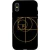 Fibonacci Golden Ratio Geometry Mathemat Custodia per iPhone X/XS Matematica matematica geometria circolare rapporto aureo di Fibonacci