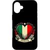 YO! Custodia per iPhone 16 Plus Vintage Bandiera Italiana Fan Bandiera Italia Cuore Retro Art Italia