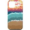 Sunset Beach Abstract Wave Sand Abstract Custodia per iPhone 12 mini Spiaggia astratta mare e onde di sabbia Surf Tramonto Crystal Art