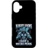 Alpha Wolf Meme Custodia per iPhone 16 Plus Micropene Divertente Uomini Inappropriati Rude Wolf Peinlich