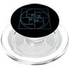 Fibonacci Golden Ratio Geometry Mathemat Matematica della geometria a spirale del cerchio della sezione aurea di Fibonacci PopSockets PopGrip per MagSafe