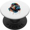Gorilla Animal Lover PS Gorilla Colorful Splatter Art acquerello dipinto PopSockets PopGrip Adesivo