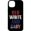American Red White & Baby Custodia per iPhone 14 Plus Bandiera Americana Bambino Rosso Bianco Blu Gravidanza Mamma