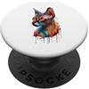 Sphynx Kitten Lover PS Sphynx - Acquerello colorato con schizzi PopSockets PopGrip Adesivo