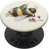 Beige Book Reader Bookish Popper Accesso Cute Bee Reading a Book Lover Bookish Librarian PopSockets PopGrip Adesivo