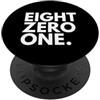 Area Code Tees EIGHT ZERO ONE Codice area 801 Salt Lake City Utah Stati Uniti d'America PopSockets PopGrip Adesivo