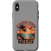 Summer Holiday Gift Custodia per iPhone X/XS Paradiso Trovato La Vita È Meglio In Spiaggia Retro Tramonto