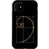 Fibonacci Golden Ratio Geometry Mathemat Custodia per iPhone 11 Matematica Matematica Geometria Spirale Dorata Sequenza Fibonacci