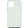 Y2K Retro Aesthetic Stripes Pattern Desi Custodia per iPhone 12/12 Pro Estetica minimalista a righe verticali blu baby giallo burro