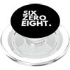 Area Code Tees SIX ZERO EIGHT Prefisso 608 Madison WI Wisconsin Stati Uniti d'America PopSockets PopGrip per MagSafe