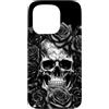 Skulls and Roses Metal Rock Gothic Metal Custodia per iPhone 15 Pro Scheletro Metalhead Teschi e Rose Metal Rock