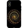 Fibonacci Golden Ratio Geometry Mathemat Custodia per iPhone X/XS Matematica matematica geometria a spirale rapporto aureo di Fibonacci