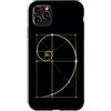 Fibonacci Golden Ratio Geometry Mathemat Custodia per iPhone 11 Pro Max Matematica Matematica Geometria Spirale Dorata Sequenza Fibonacci