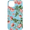 Mint Violet Designs Custodia per iPhone 14 Plus Vintage Rosa Rosa Rose Su Un Uovo Di Robin Sfondo Blu