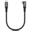 OTraki Cavo USB C USB C Corto 0.1m, 240W Nylon Cavo Tipo C Caricabatterie Cellulare Ricarica Veloce Type C Angolo 90 Gradi, Cavo Usb Type-C Per Iphone 17 16 15 Pro Max, Per Macbook, Per Ipad