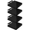 WOLTU Mensola da Muro, Set di 4, Scaffale Sospeso da Parete Libreria Piccola per Soggiorno Cameretta Porta CD DVD, Pannello MDF 25x22,9x3,8cm, Nero, RG9488sz-4