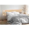 DHOME Testiera in Legno Riciclato DM con Mensole Stile Pallet Orizzontale Comodino Integrato Ripiani per Letto Stile Nordico Ferramenta Inclusa (Legno Naturale/Bianco, Lit 150cm)