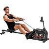 SPORTNOW Vogatore per acqua, vogatore per sollevamento sollevamento pesi, resistenza regolabile, serbatoio 6-11L, schermo LCD, supporto per tablet, seduta larga, deposito verticale, carico max.135 kg