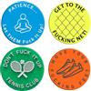 Rachlicy Ammortizzatori per racchette da tennis 4 pezzi Inspiring Slogan Divertente ammortizzatore da tennis in silicone rotondo Ammortizzatore portatile per racchetta