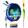 Generisch Set di galleggianti da pesca, con tappo in sughero, segnalatore di abboccata, galleggianti per trote che cambiano colore automatico, in nylon, 10 galleggianti per la pesca alla trota