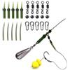 JoyousMall Kit di attrezzatura da pesca, 25 pezzi in stile europeo per pesca alla carpa, a cambio rapido, girelle anti manicotto per elicotteri
