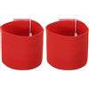 PATIKIL 9,4x2,5 Fascia da Capitano di Calcio C, 2pz Fascia Elastica Regolabile in Nylon Unisex per Allenamento di Squadra Giovanile Adulti, Rosso