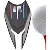 Generisch Clip per strumenti divot, strumento per divot da golf 6 in 1, funzionale strumento di riparazione divot in lega di zinco con pennarello rimovibile, pulitore scanalature per mazze da golf