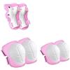 Cryofu Set di gomitiere, ginocchiere per ragazze, con polsiere, rosa