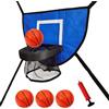 Nuyhgtr Pallacanestro Hoop for Trampolino Outdoor, Soft Basketball Hoop Frame, 4 palline e pompa Included, Trampolino Accessories for Backyard, Garden, Lawn, and Gym Fun