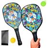 Generico Racchetta in Legno per il Paddle Ball | Impugnatura Leggera Antiscivolo Con Borsa Custodia,Racchette Paddle Ball per Adulti | Per Prati, Spiaggia, Cortile, Riunioni Di Famiglia, Bambini E Adulti