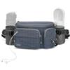 TUDEQU Running Waist Bag Fanny Pack Bum bag with Two Invisible Bottle Holder for Men Women Hiking, Running, Dog Walking (GREY BLUE)