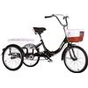 GRDDBZA - Triciclo per adulti, 3 ruote per adulti, triciclo pieghevole per donne adulte, uomini, 1 velocità da 20 pollici, bici da lavoro familiare anziane, 3 ruote con cestino da