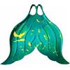 Gralara Monofin Nuoto Monopinna Sirena Silicone Pratiche Trasportabili Flessibili Adatta Allenamento Piscina Foto Sottacqua Attività Ricreativa , Blu Oceano , 30-33