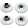 ZMdooreasy Ruote bianche per vogatore da 43 mm, con cuscinetti, 4 pulegge in plastica per attrezzature fitness e cyclette, kit di ricambio per attrezzi da casa e palestra