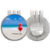 no/no Ocean Sand Beach Anguria Juice Picture Golf Ball Marker Hat Cap Clip smalto magnetico