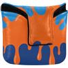aidingzhi Graffiti Art Arancione Blu Mallet Style Putter Cover Chiusura Magnetica Golf Regali per Uomo e Donna Pelle PU