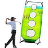 Geruwam Golf per interni, pratico 420D, bersaglio da golf, bersaglio da golf, durevole, guida nel cortile posteriore con telaio in ferro e quattro fori, rete D