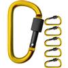 OUTDOOR SAXX 5 moschettoni a vite grandi, 8 cm, alluminio, giallo/nero
