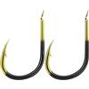 Gonehyu 20PCS pesca carpa acqua salata cerchio gancio forte nero oro (misura 8)