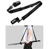 DONQL Cinghia Da Pesca Per Canne Da Pesca - Lunghezza Regolabile (77-137 Cm) Cinturino In Velcro Fodero Canne Nero, Taglia Unica