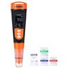 VEVOR pHmetro Portatile, Intervallo di pH 0-14, Sonda Impermeabile IP68, Kit Tascabile con Bustine di Polvere di Calibrazione, Display VA, per Test di Acidità Acqua Potabile Idroponica e Acquario
