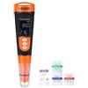 VEVOR Misuratore di pH da Laboratorio, Misurazione Multiparametrica Accurata di pH/EC/TDS, Sonda Impermeabile IP68, Kit Tascabile con Bustine di Polvere di Calibrazione, Display VA, per Analisi Acqua