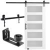VEVOR Kit Ferramenta per Porta della Stalla 1066,8 x 2133,6 mm Set Porta della Stalla Silenziosa, Cancello Scorrevole in Legno Vetro, Guida a Pavimento 8 in 1, Maniglia della Porta, Vetro Smerigliato