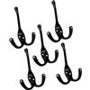 QCAA - Gancio a tre denti, 10,2 cm, in zinco pressofuso, nichel satinato 5pack (ORB)