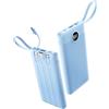Coowisty Power Bank con cavo di ricarica, 10000 mAh, caricatore portatile USB C, 5 uscite, 2 ingressi, display a LED, batteria esterna per telefoni cellulari, compatibile con iPhone, Samsung, Huawei e