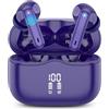 xinwld Cuffie Bluetooth senza fili Bluetooth 5.3 in Ear con 4 ENC Noise Cancelling Mic, cuffie senza fili, bassi profondi senza fili, auricolari senza fili, 40 ore, IP7, impermeabili, blu scuro