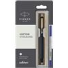 Parker Penna a sfera a sfera Parker Vector Standard GT blu nero bordo oro RB nuova