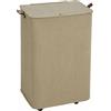 HOMCOM Cesto per Biancheria con Coperchio e Ruote 50 L, Cesta Pieghevole con Sacca a Coulisse Removibile, 40x30x65 cm, Cammello | Aosom Italy